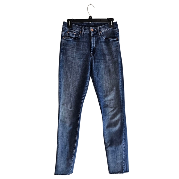 MOTHER High Waisted Looker Ankle Fray  Everything We Keep Blue Jeans 26 Preowned - Picture 1 of 11